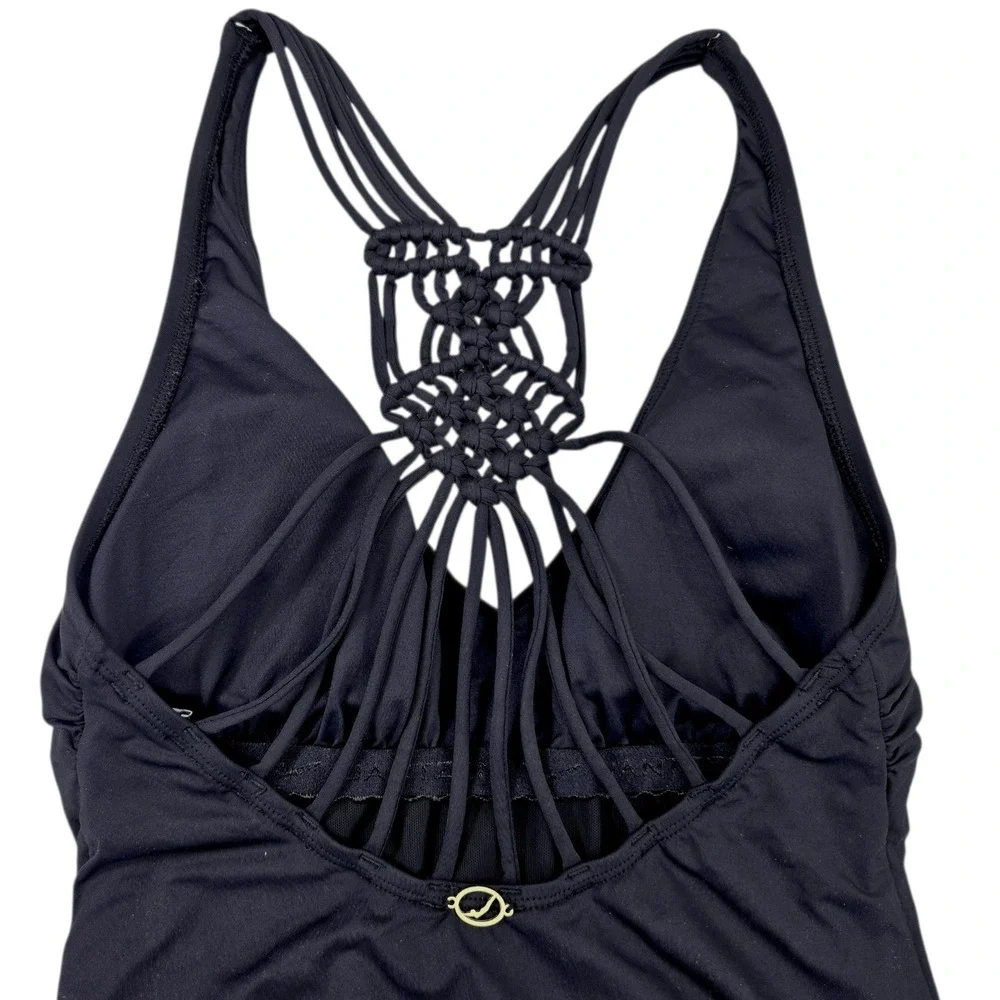Jantzen Black One-Piece Swimsuit with Macramé Back